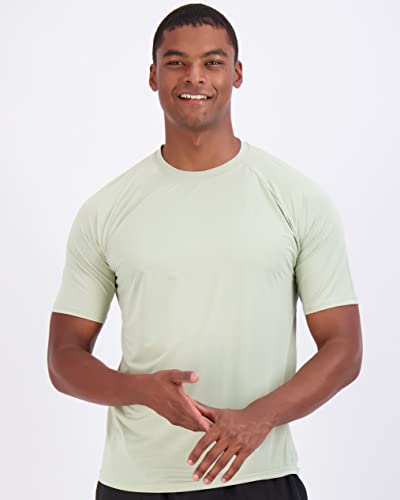 Real Essentials 4 Pack: Mens Short Sleeve Rash Guard Shirt Quick Dry UPF 50+ Sun Protection Swim (Available in Big & Tall)2