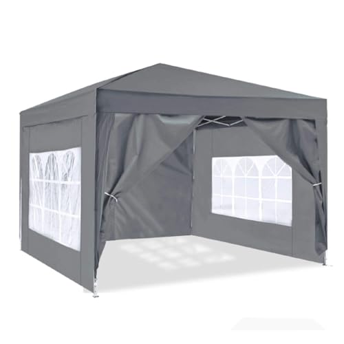 ISE Pavillon 3x3 mit Seitenwänden, Faltpavillon stabil...