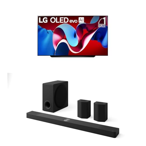 Image of LG 83-Inch Class OLED evo C4 Series Smart TV 4K Processor Flat Screen with Alexa Built-in (OLED83C4PUA, 2024),LG 9.1.5 ch. Sound Bar with Wireless Dolby Atmos Soundbar and Rear Speakers