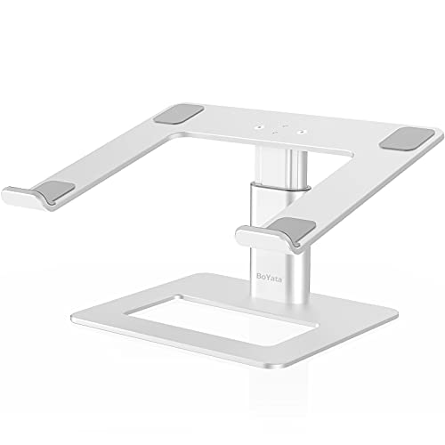 Laptop-Stand-BoYata-Ergonomic-Aluminum-Height-Adjustable-Computer-Stand-Laptop-Riser-Holder-for-Desk-Compatible-with-MacBook-ProAir-Dell-Lenovo-HP-Samsung-More-Laptops-11-17