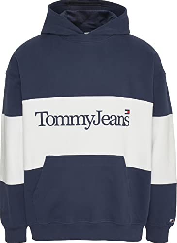 Image of Tommy Jeans TJM Skater Serif Linear Hoodie, blue, M