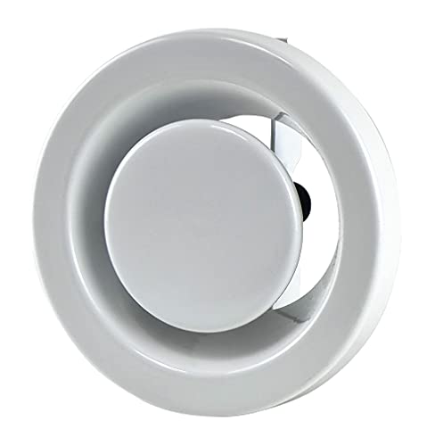 Blanco Ø 80mm Difusor de Extractor de Acero para Pared o Techo con Valvula de Disco, Muelles de Sujeción Cover