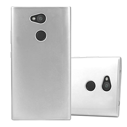 Cadorabo Funda para Sony Xperia L2 en Metallic Plateado - Cubierta Proteccíon de Silicona TPU Delgada e Flexible con Antichoque - Gel Case Cover Carcasa Ligera
