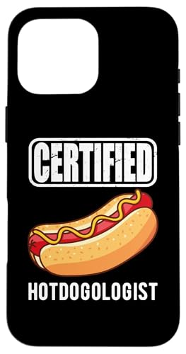 面白いホットドッグデザイン メンズ レディース ソーセージ ホットドッグ愛好家 スマホケース iPhone 16 Pro Max 用