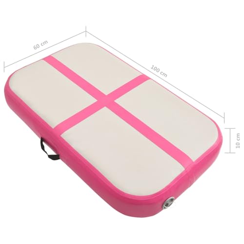 vidaXL Gymnastikmatte Aufblasbar mit Pumpe 60x100x10cm Rosa - 9