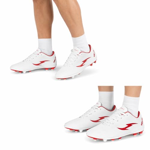 Image of White Helix Turf Hardground TPU Dual Color Sole Lightweight Studs Football Shoes for Men (Size- 4 to 10)