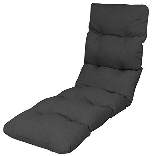 DILUMA | Cojín para Silla reposera Plegable Venezia 190x60x8 cm Antracita | Funda Resistente a Las Gotas de Agua y la Suciedad Ideal para Exteriores, jardín, terraza Cover