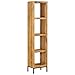 vidaXL Legno Massello di Mango Libreria Robusta 4 Ripiani Alta Design Lineare Rustico Lavorazione Artigianale Scaffale Scaffalatura Mobile 40x30x175cm