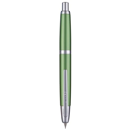 Image of Jinhao 10 Press Fountain Pen with Box, Sea Pine Green Retractable Extra Fine Nib with Ink Converter Set (Silver Clip)