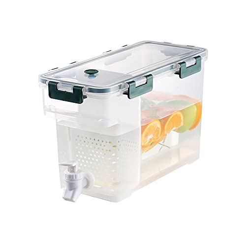 WUIIEN Dispensateur en Plastique, Distributeur de 3,5 lèvreurs avec Contenant de Boisson à Grande capacité à Grande capacité avec Un écran de Filtre pour la Cuisine à la Maison Barre,Vert Cover
