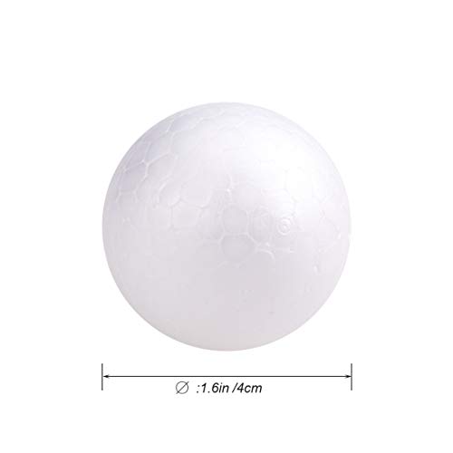 PRETYZOOM 10pcs 4cm Craft Foam Balls White Polystyrene Smooth Round Ball for Arts and Crafts Round Foam Balls for Drawing School Project Christmas Holiday Party DIY Ornament - Image 4
