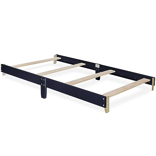 Image of Dream On Me Mini Crib Bed Rail in Navy, Converts Mini Cribs to Twin Size Beds, Solid Wood Construction