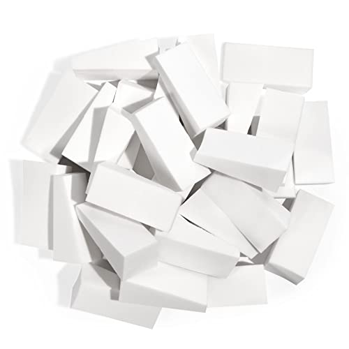 AUAUY 72 Piezas Esponjas de Maquillaje Triangulares, Esponja de maquillaje, Cuñas Esponja Mezcladora de Belleza Sin Látex, Beauty Sponge Triangular para Polvo/Crema/Líquido/Uñas - Blanco Cover