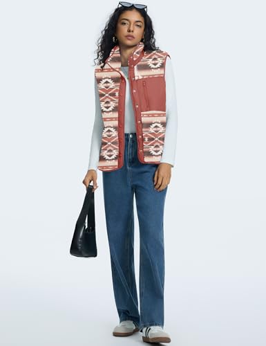Kistore Weste Damen Ultraleicht Damen Herbst Winter Warm Outdoor Weste mit Stehkragen Eingrifftaschen Reißverschluss(Nationalität，S