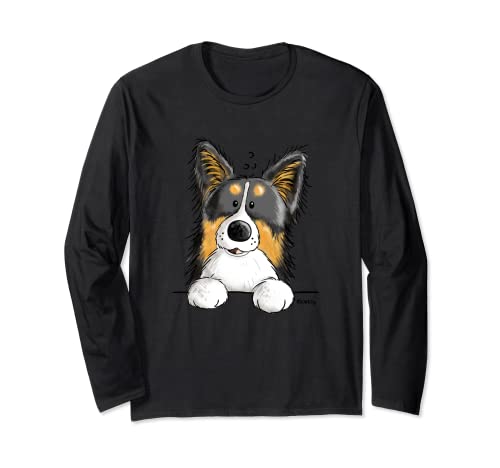 Divertido border collie tricolor para amantes de los perros I perros Fun Manga Larga