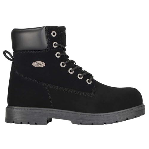 Lugz Mens Brace Hi Fleece Round Toe Lace Up Casual Boots Ankle - Black - Size 10 D