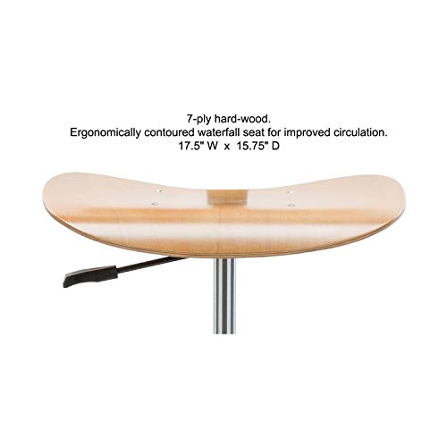 Image of Perch Wood Pneumatic Chair, Adjustable Back and Seat - Stationary Caps, Desk Height