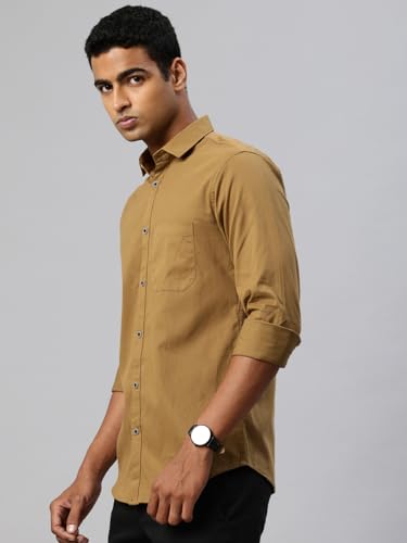 Image of Majestic Man Comfort Slim Fit Solid Pure Cotton Self Design Casual Shirt