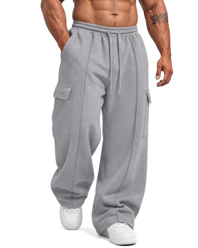 Image of Neer Men's Big and Tall Cargo Sweatpants Baggy Pants