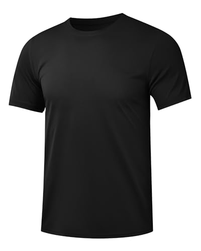 Image of Kinglaman 1 /5 Pack Mesh Workout Shirts for Men Dry Fit Gym Quick Dry Athletic Short Sleeve Sports T-Shirt Moisture Wicking