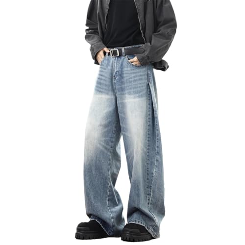 Retro Wide-Leg Jeans for Men and Women, American Loose-Fitting Jeans, Street Fashion Style