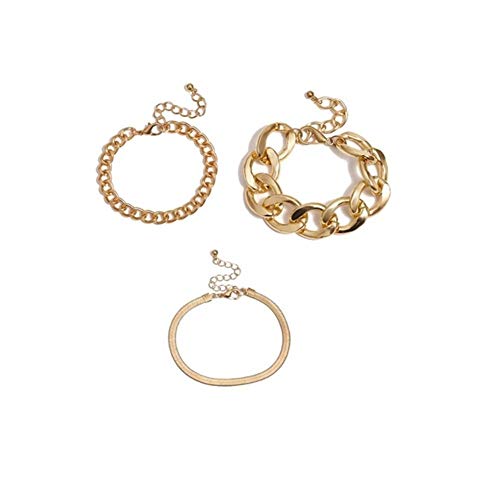 Bracelet Thick Bracelet Bangle Chunky Heavy Metal Imitation Pearl Bracelet Wrist Chain Jewelry (Color : Reddish Brown)