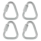 Zorveiio 4 Pack Delta Quick Links 1/4 Inch, 316 Stainless Steel Triangle Locking Quick Connector, M6 Durable Link Chain Heavy Duty Chain Connector - 992lbs Capacity for Industrial/Contractors