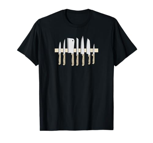 Chef Knife T Shirt Kitchen Knives On Knife Holder Strip Bar T-Shirt