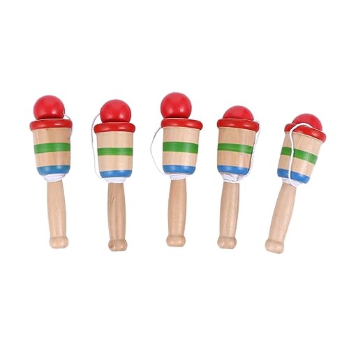 Toddmomy 5pcs Ball Cup Catch Game Traditional Hand Eye Coordination Training Educational for Family Fun Balance Skills Development