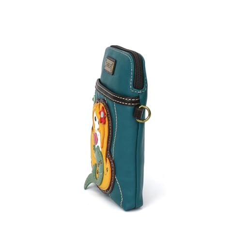 Image of CHALA Ocean Collection Cell Phone Crossbody Purse-Women PU Leather /Canvas Multicolor Handbag with Adjustable Strap