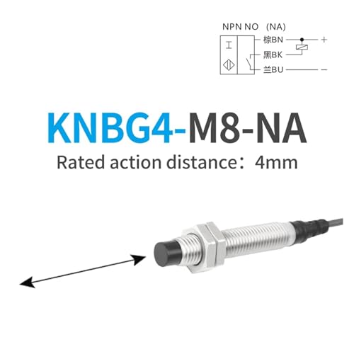 Sensor M8 de larga distancia con rango de 4mm para deteccion precisa PNP NC 3