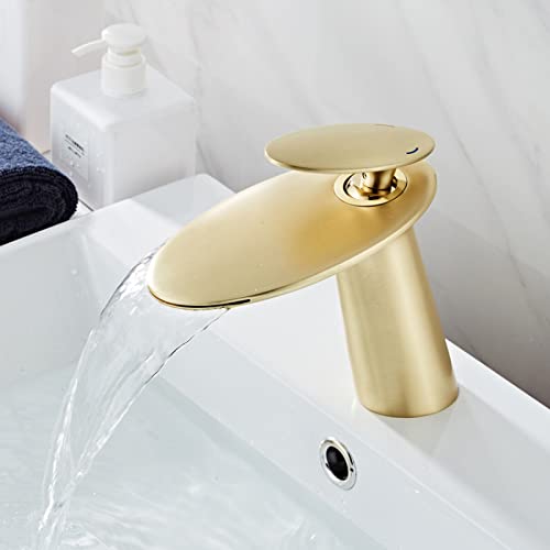 Robinet de salle de bain cascade anti-traces en laiton pour laver sans éclabousser