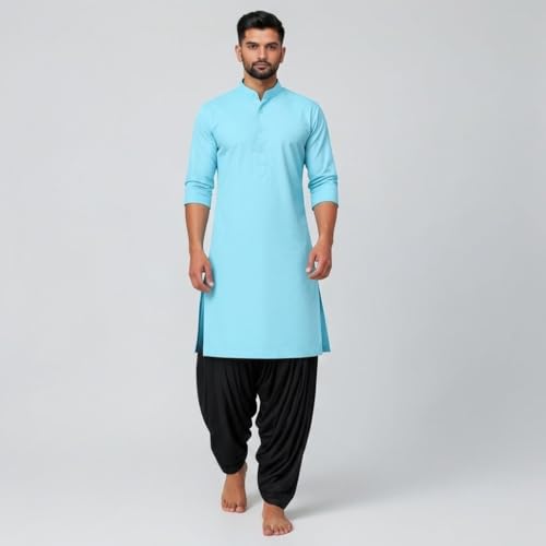 Image of Mens Pure Coton Kurta Dhoti Set | Traditional Ethnic Wear for Festive & Wedding Men's Cotton Kurta with Dhoti Set | Comfortable Ethnic Traditional Outfit Stylish Men's Cotton Kurta Dhoti Set.