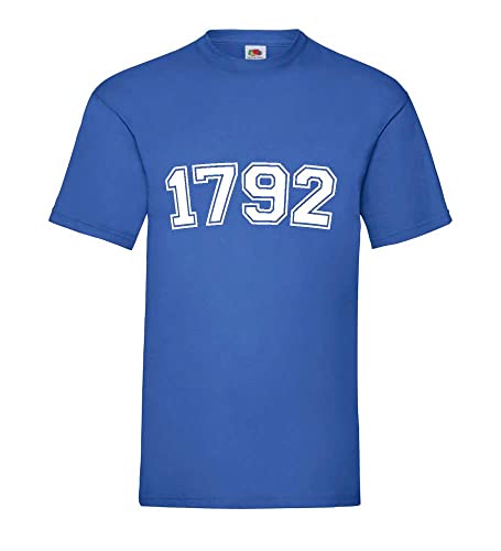 T-shirt homme bleu roi intense taille XXXL 1792 au design casual chic