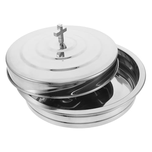 Garneck Platos De Comunión Bandeja Inoxidable Para Servir Vino Sagrado Diseño Apilable y Fácil De Limpiar