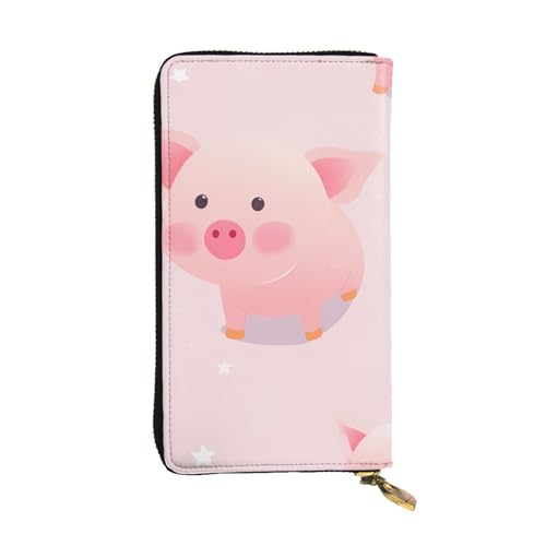 Leather Wallet - Stylish and Durable Wallet for Women with Multiple Compartments and Zipper Design lovely pink pig Picture