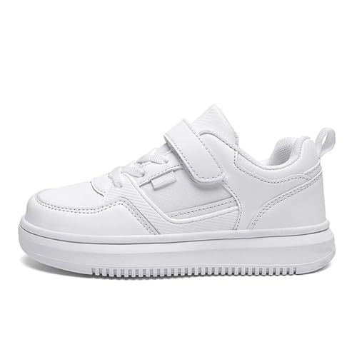 Unisex-Child Kids White Leather Lightweight Shoes School Breathable Athletic Running Sneakers Tennis Shoes for Boys and Girls3