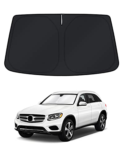 Image of KUST Windshield Sun Shade for 2016-2022 Mercedes-Benz GLC 300 Window Accessories Shade Sun Visor Foldable Block UV Rays Keep Car Cooler
