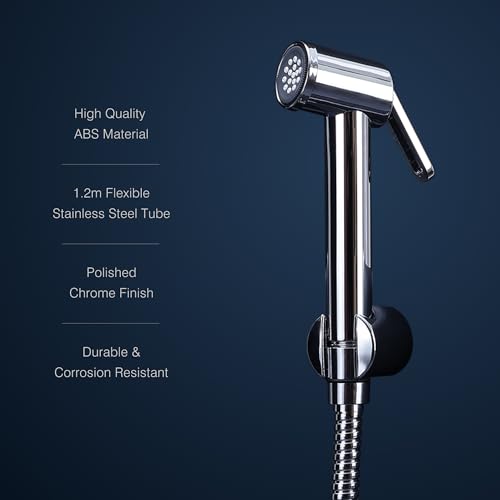 Hindware Italian Collection Health Faucet for Bathroom | Made of ABS | Comes with 1.2-Meter Stainless Steel Tube | Element | 1-Year Manufacturer Warranty