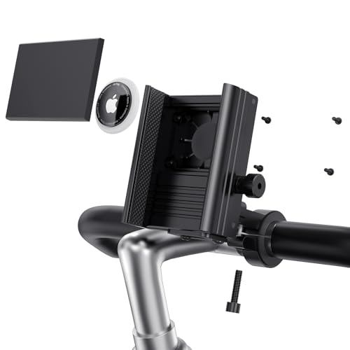 JUCONU Airtag Bike Phone Holder, Hidden Bike GPS Tracker Case for Apple Airtag, Airtag Bike Mount, Anti-Theft Airtag Holder for Bike, Electric Bicycle, Scooter