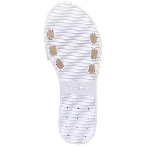 Image of Juicy Couture Women's Slide Sandals - Glitter Bling Open Toe Sparkle Flats - Dressy Summer Casual Footwear