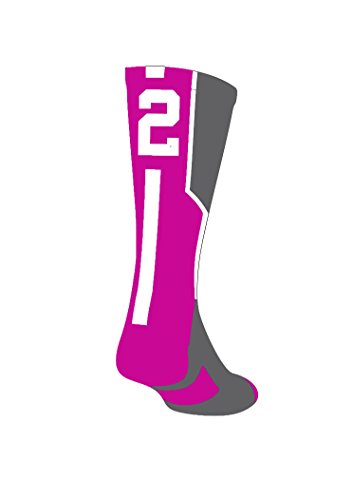 Twin City Player ID Sock (Single Sock) Graphite/Hot Pink/White Medium