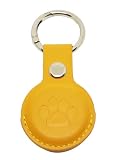 AirTag ケース 肉球 日本製 PUレザー airtag 犬 猫 キーホルダー キーリング エアタグ保護ケース 耐衝撃 黄