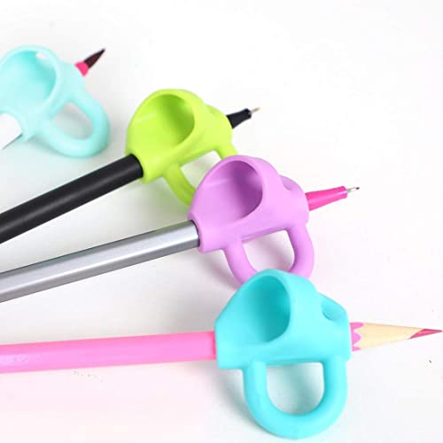 Image of NKK Export Two-Finger Silicone Pencil Grips for Kids Handwriting Pencil Holder for Children Preschoolers Writing Training Grip - 3 Pcs