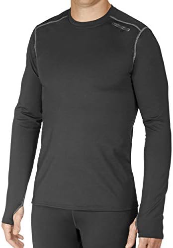 Hot Chillys Men's Micro-Elite Chamois Crewneck (Black, Large)