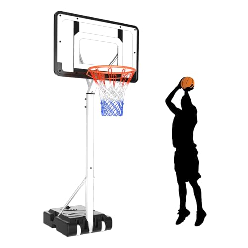 Aro De Baloncesto De Altura Ajustable, Aro De Baloncesto Portátil con Tablero Trasero De PC, para Deportes En Interiores Y Exteriores