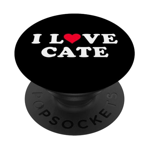 I Love Cate Matching Novia & Novio Cate Nombre PopSockets PopGrip Intercambiable