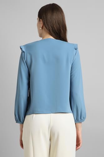 Image of Van Heusen Women Polyester Regular Fit Solid Full Sleeve Casual Shirt