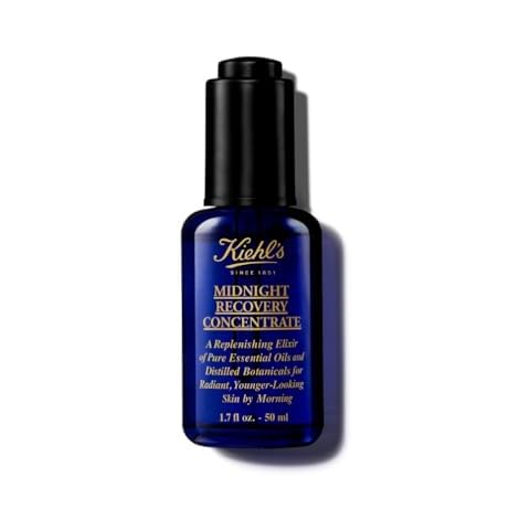 Kiehl's Midnight Recovery Concentrate Moisturising Face Oil, Restores Skin Radiance Overnight Cover
