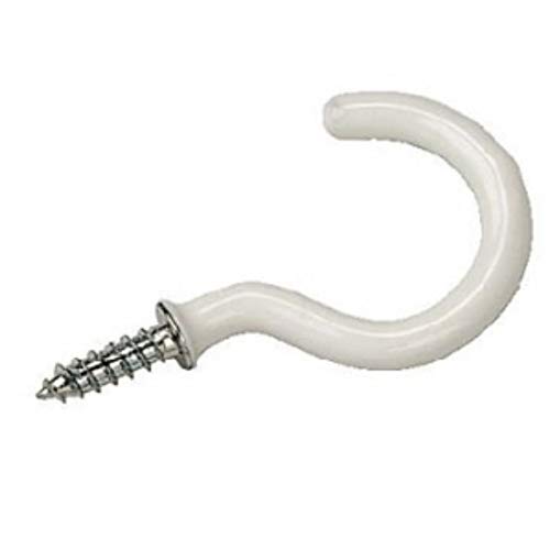 The Home Fusion Company 6 White Cup Hooks + Shoulder Screw in 20mm 3/4